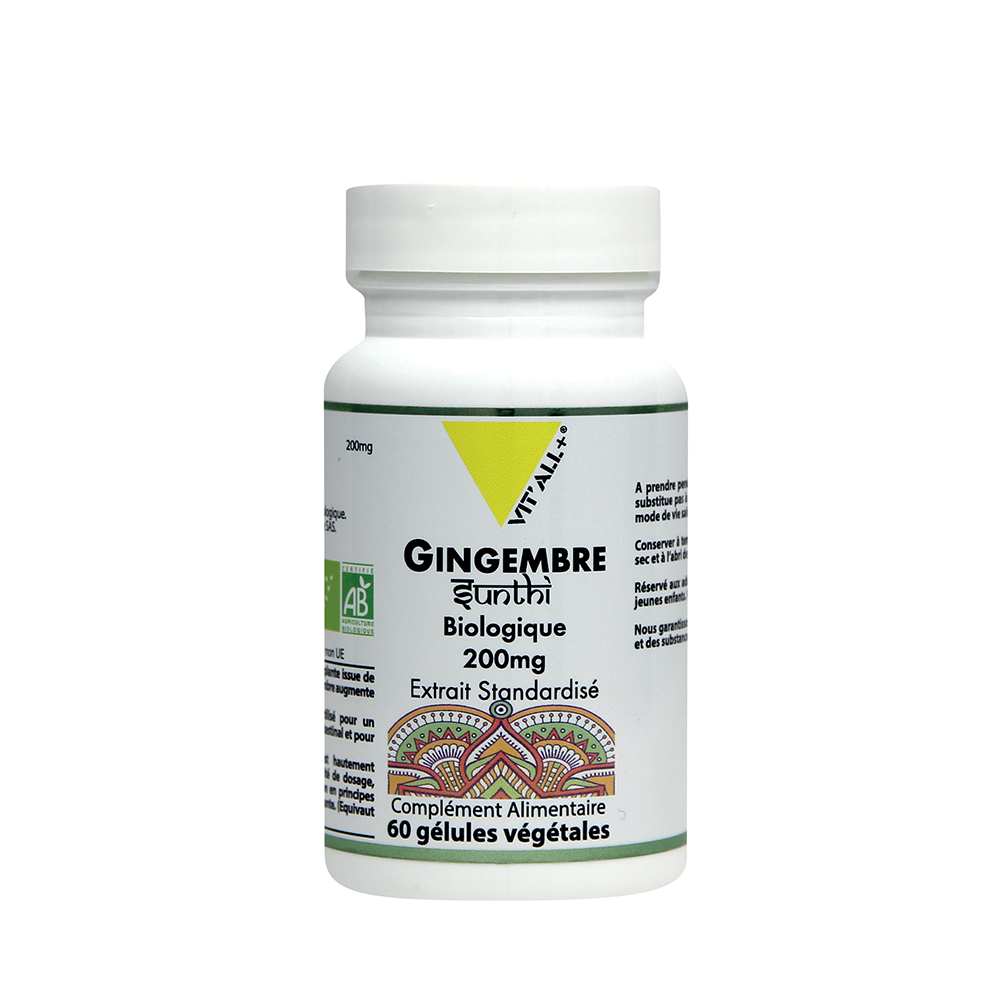 Vit'All+ Organic Ginger 200mg Standardised Extract 60 capsules