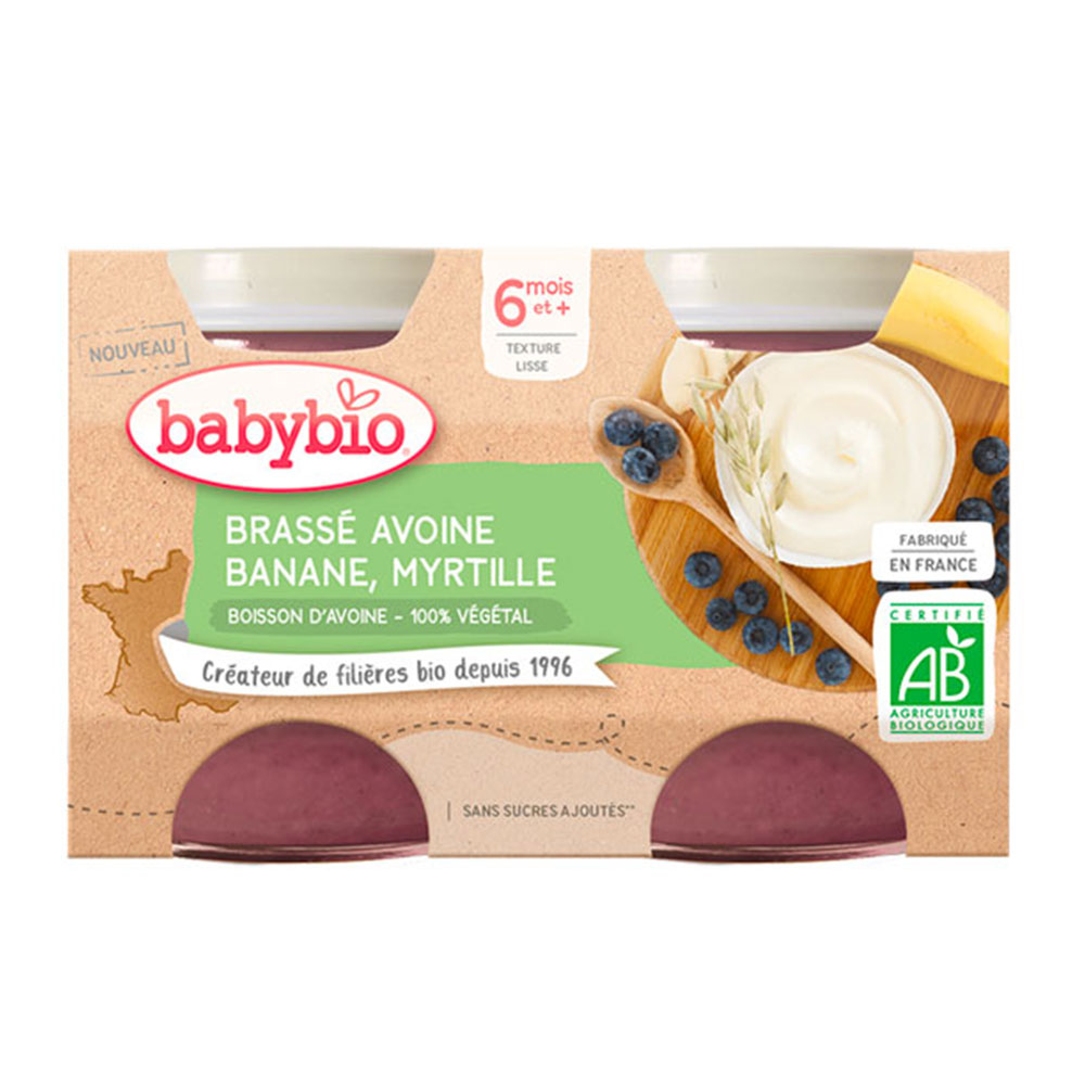 Babybio Dairy deserts Bioes vegetal pot holders 6 months and Plus 2x130g