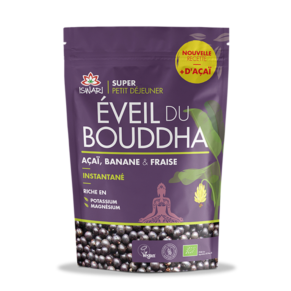 Iswari Eveil du Bouddha Açai Banana Strawberry Bioes Super Breakfast 360g