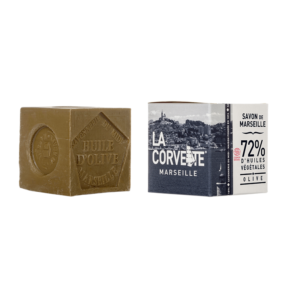 La Corvette Cube of OLIVE Marseille Soaps 500g
