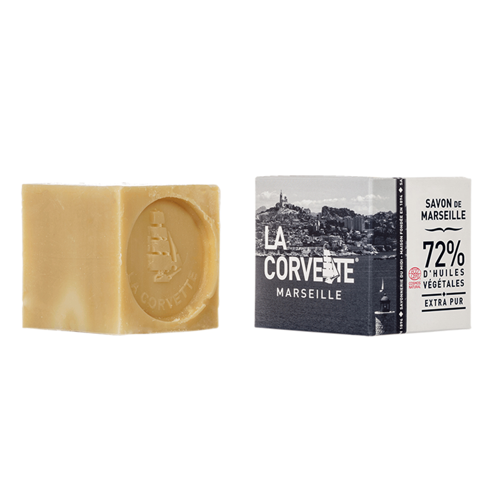 La Corvette Cube of EXTRA PUR Marseille Soap 300g