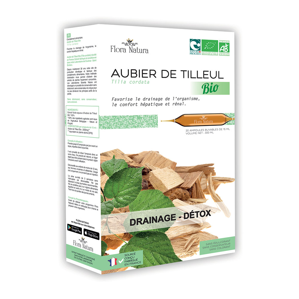 Flora Natura Organic lime sapwood Drainage and Detox 20 ampulas