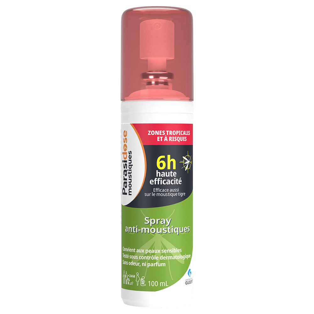 PARASIDOSE 6-hour High Efficiency Mosquito Repellent Spray Tropical Risk Zones From 24 Months 100ml