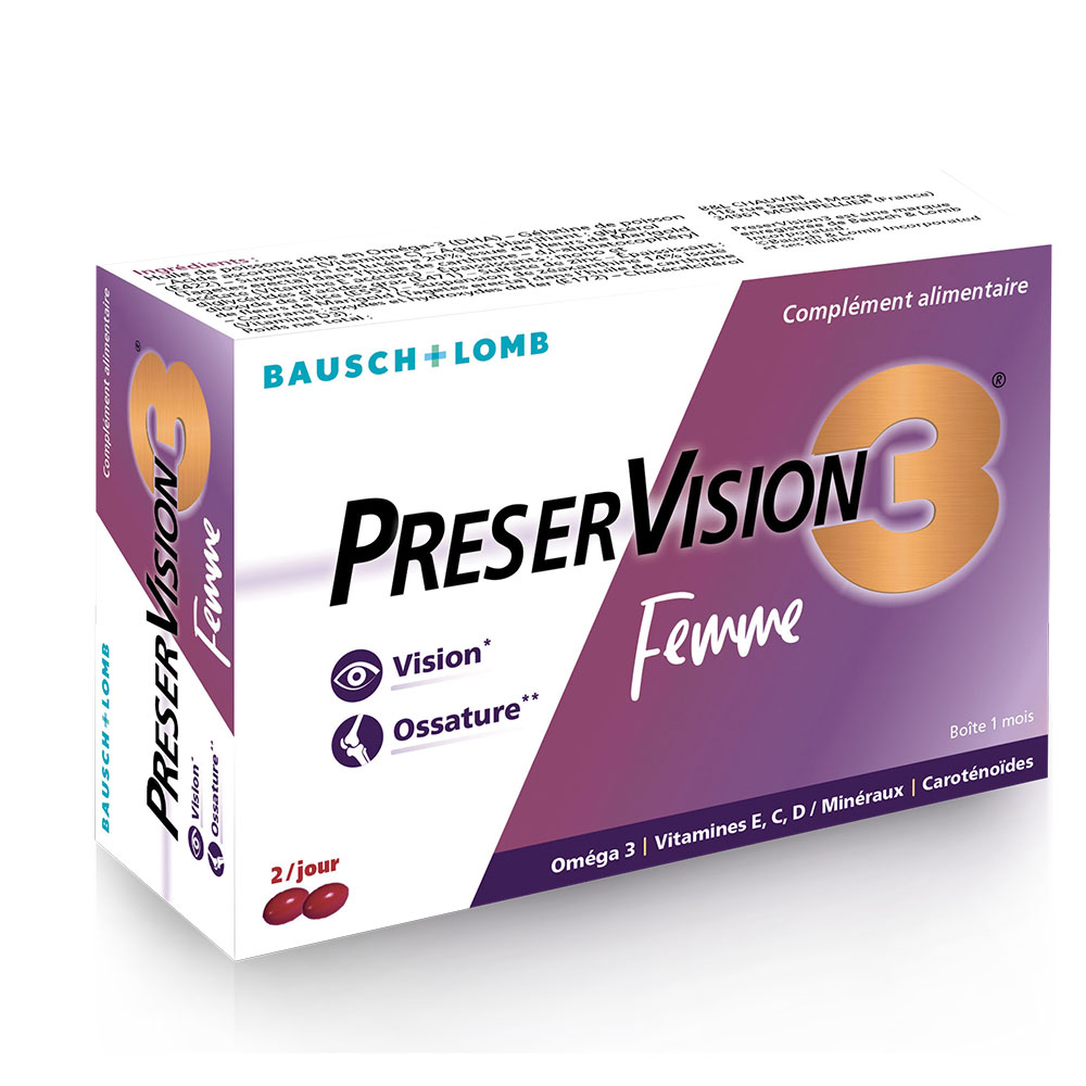 Bausch&Lomb Preservision Eye and bone health supplement for women food supplement for women 60 capsules