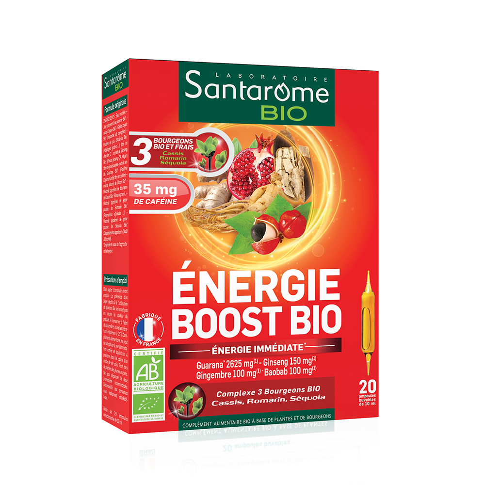 Santarome Energie Boost Bio Coup d'énergie immédiat 20 ampulas