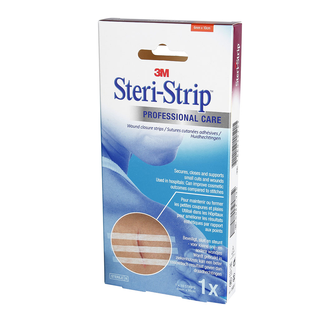 3M Steri-Strip Sterile adhesive skin sutures 6mm x 10cm 1 x 10 strips
