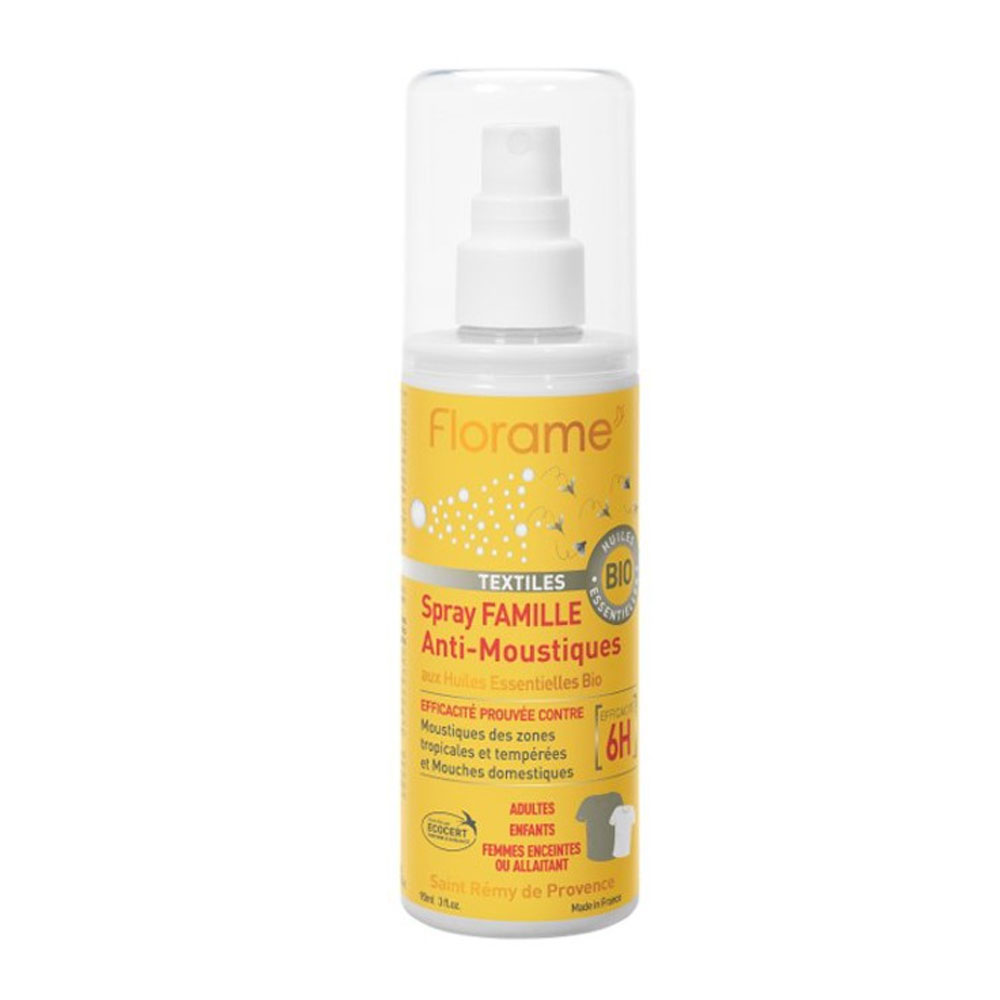 Florame Organic Mosquito Repellent Spray For Textiles Pour Textiles 90ml